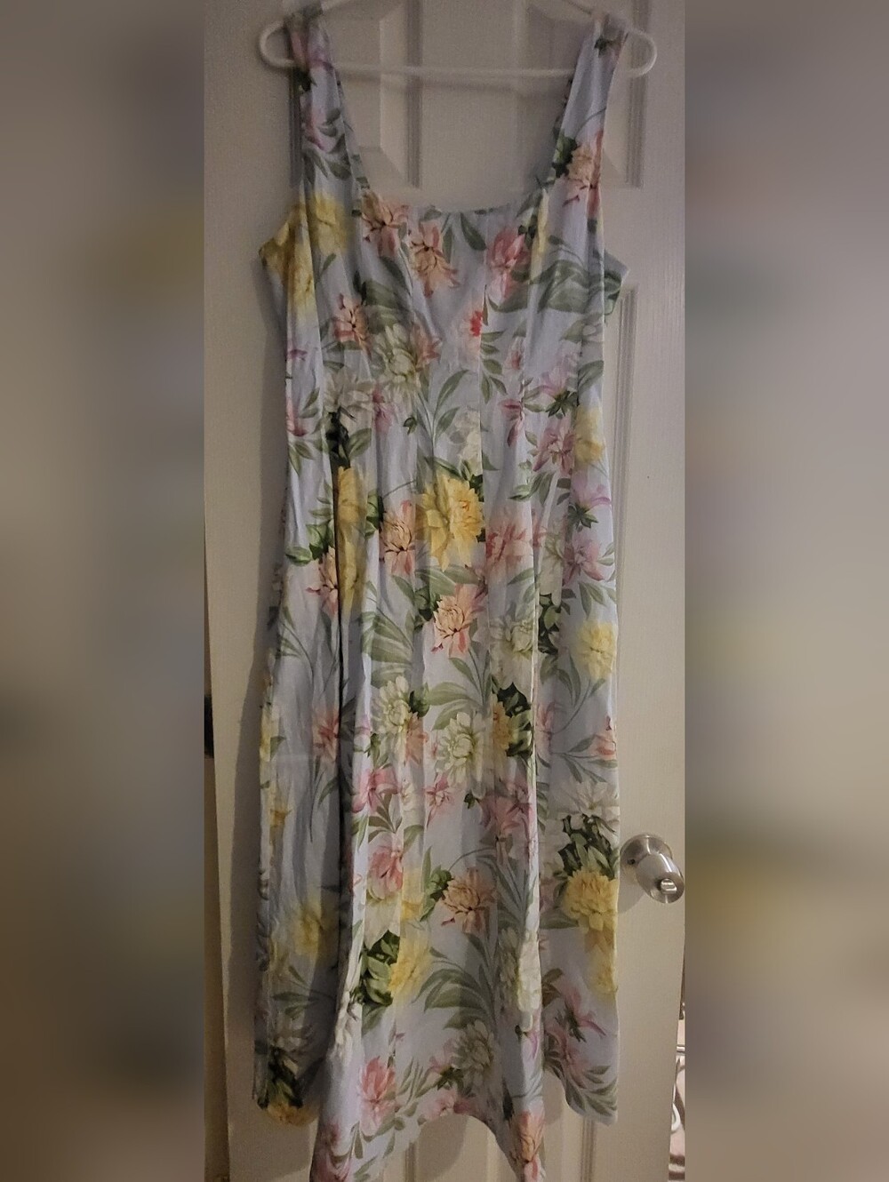 Yumi Kim Light Blue Floral Maxi Dress with Yellow & Pink Blooms
